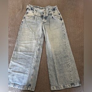 We The Free Blue Flare Wide Leg Jeans